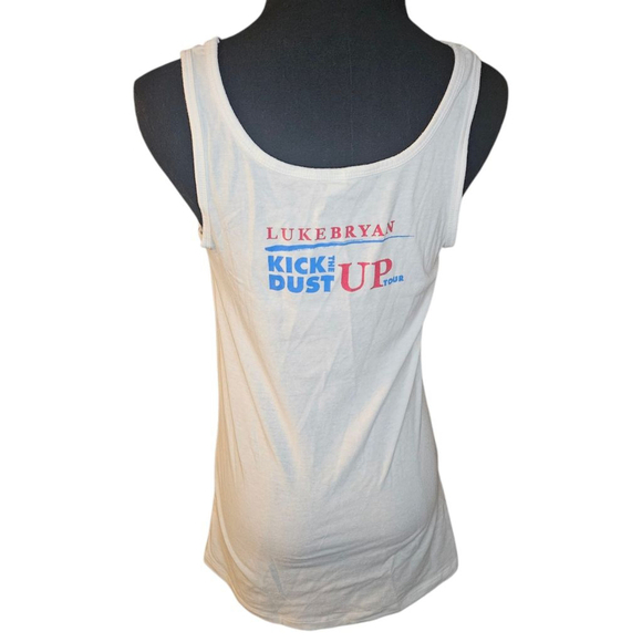 Next Level Apparel Large White Luke Bryan Kick the Dust Up Tour Tank Top - Picture 2 of 9